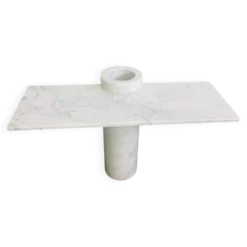 Table Console Modèle Loico en Marbre Blanc Carrara par Angelo Mangiarotti pour Skipper, années 1990.