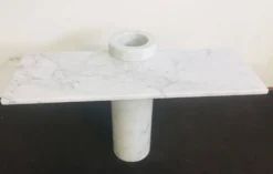 Table Console Modèle Loico en Marbre Blanc Carrara par Angelo Mangiarotti pour Skipper, années 1990.