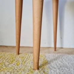 Table console pieds fuselés - plateau haricot canevas
