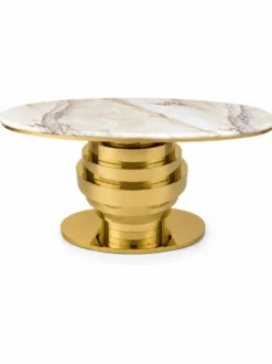Table Contemporaine Console Table d’appoint Laiton et Marbre or
