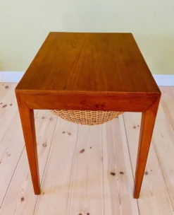 Table à couture vintage danoise en teck par Severin Hansen pour Haslev Furniture 1960
