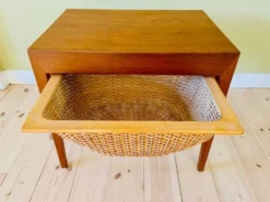 Table à couture vintage danoise en teck par Severin Hansen pour Haslev Furniture 1960