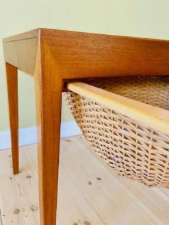 Table à couture vintage danoise en teck par Severin Hansen pour Haslev Furniture 1960