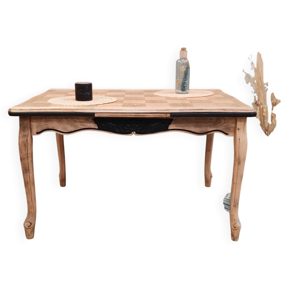 Table damier avec rallonge