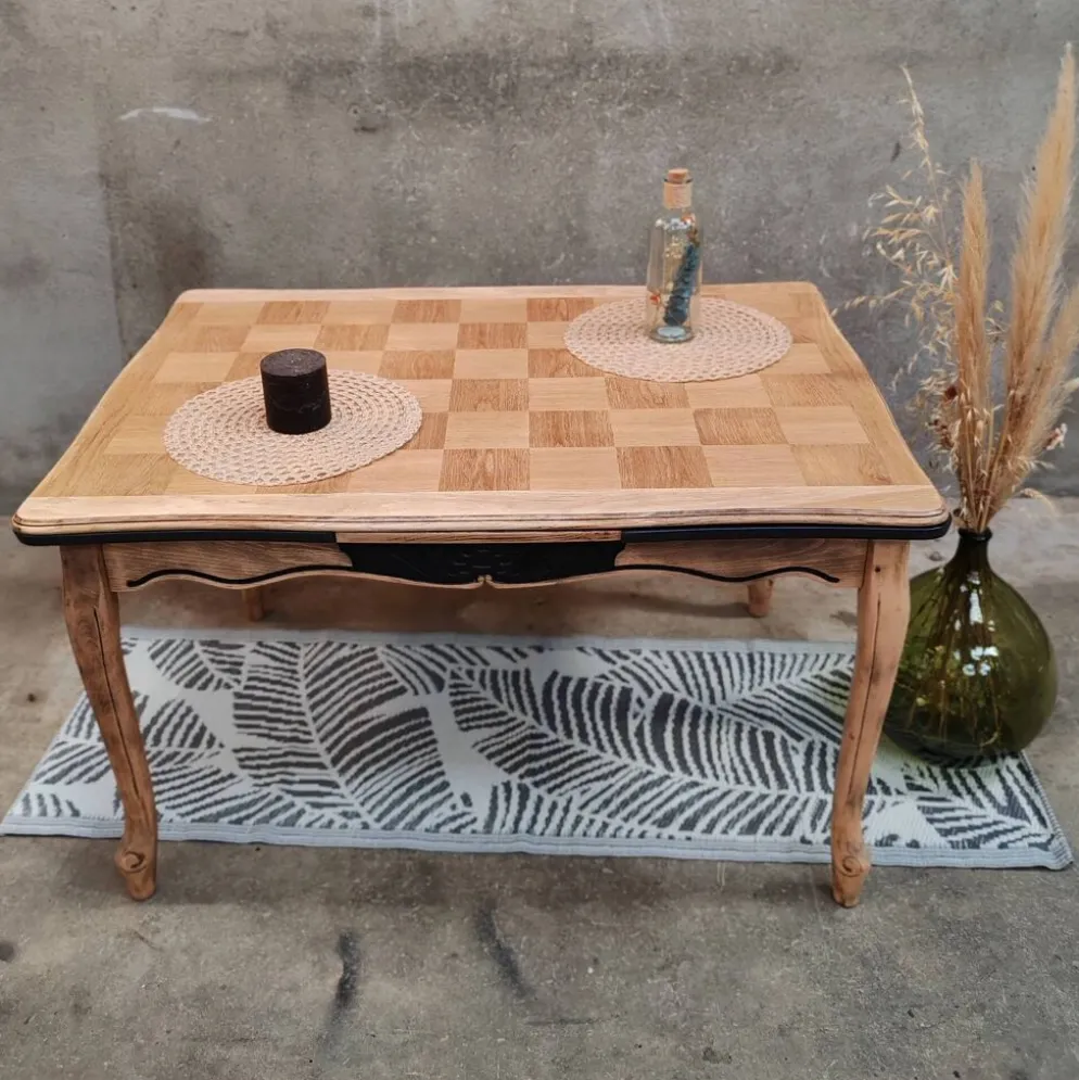Table damier avec rallonge