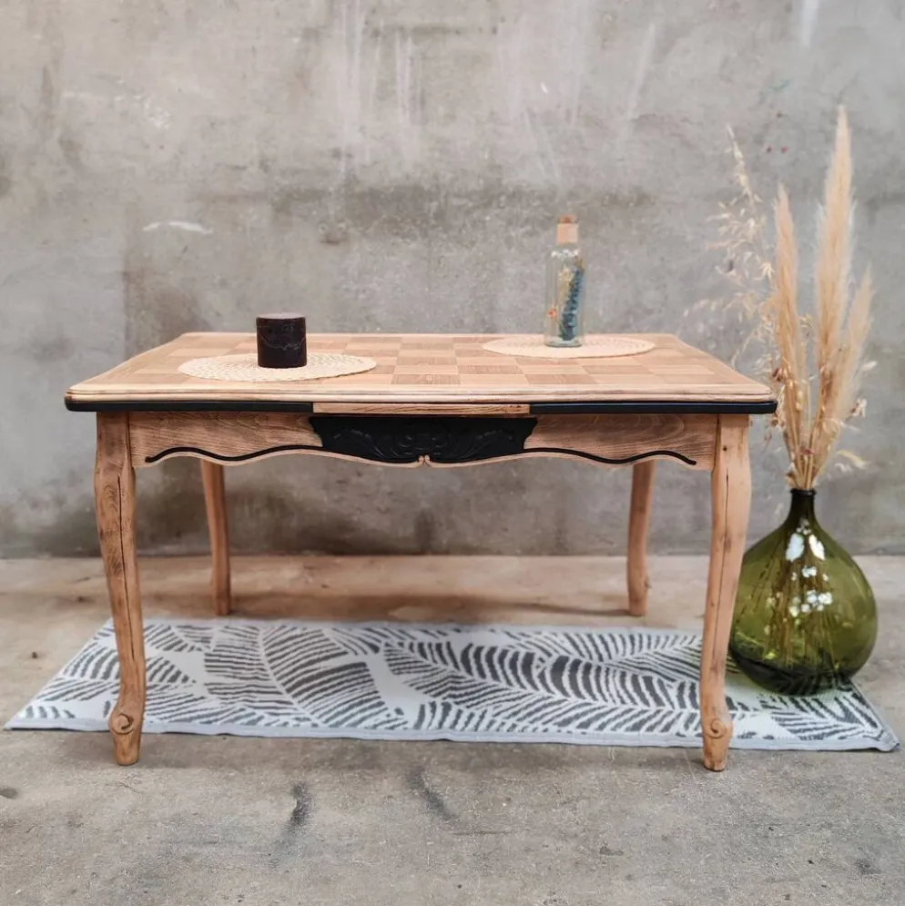Table damier avec rallonge