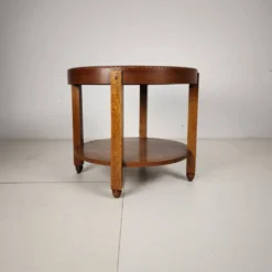 Table d'appoint Amsterdam School / Art Déco avec plateau incrusté d'étoiles vers 1920