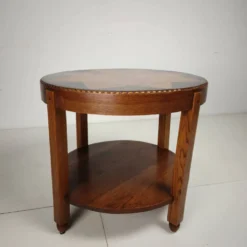 Table d'appoint Amsterdam School / Art Déco avec plateau incrusté d'étoiles vers 1920