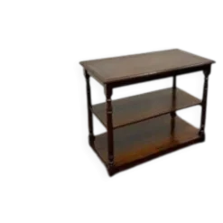 Table d'appoint anglaise classique avec dessus en cuir marron