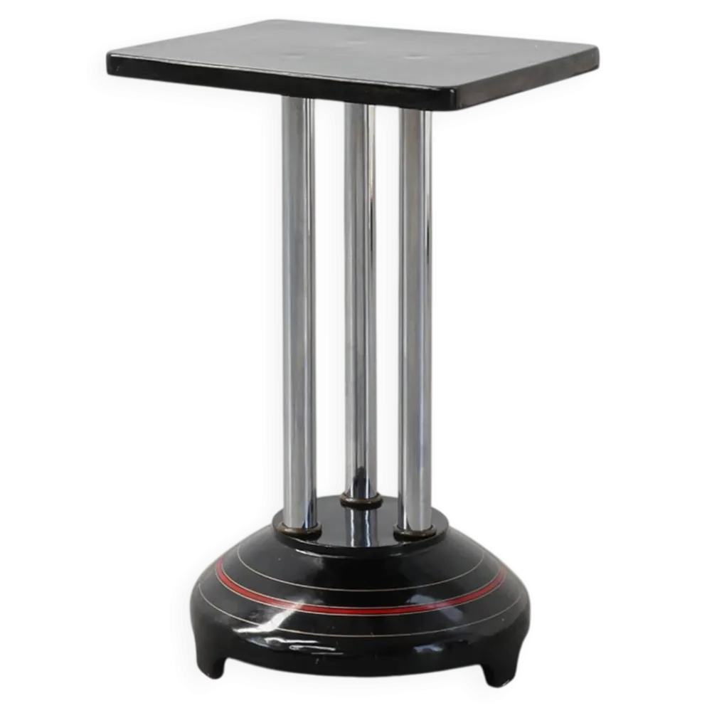 Table d'appoint Art Déco avec base laquée noire, France années 1920