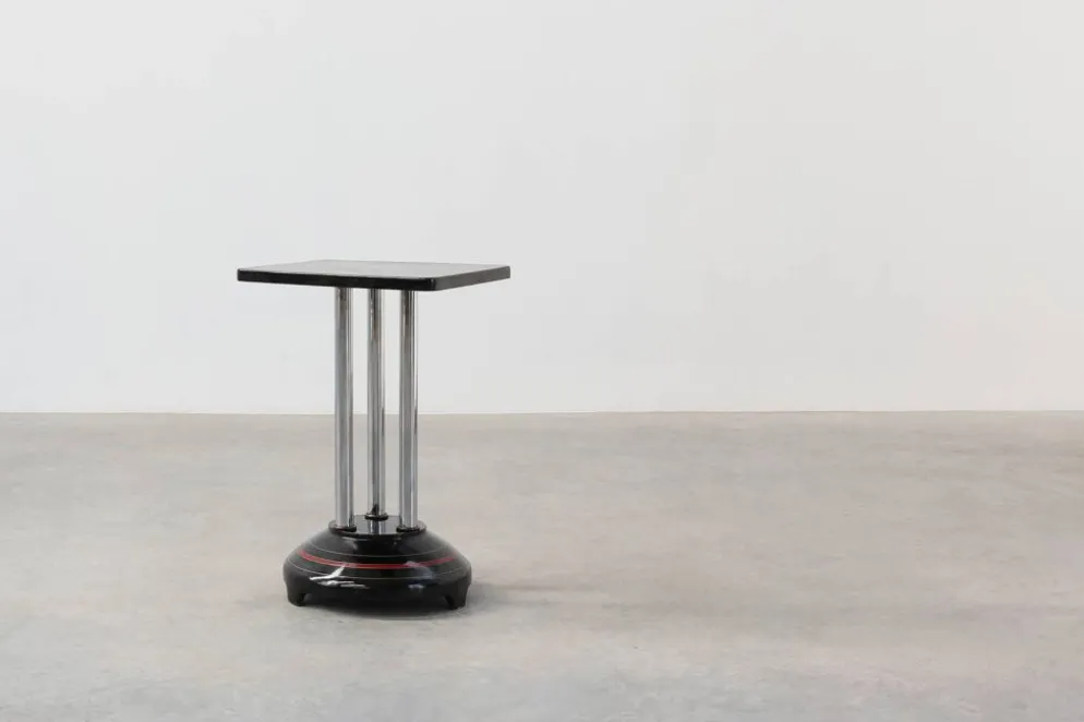 Table d'appoint Art Déco avec base laquée noire, France années 1920