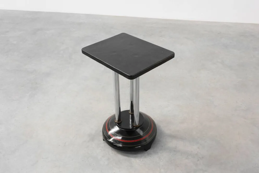 Table d'appoint Art Déco avec base laquée noire, France années 1920