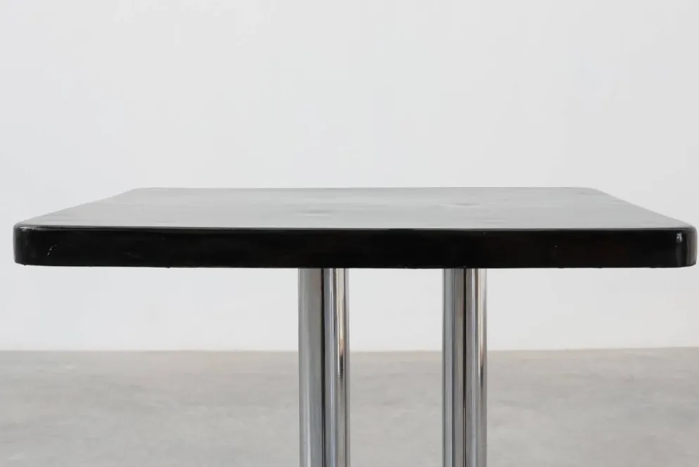 Table d'appoint Art Déco avec base laquée noire, France années 1920