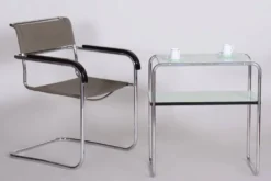 Table d'appoint Art Déco en acier chromé par Marcel Breuer pour Thonet, années 1930.