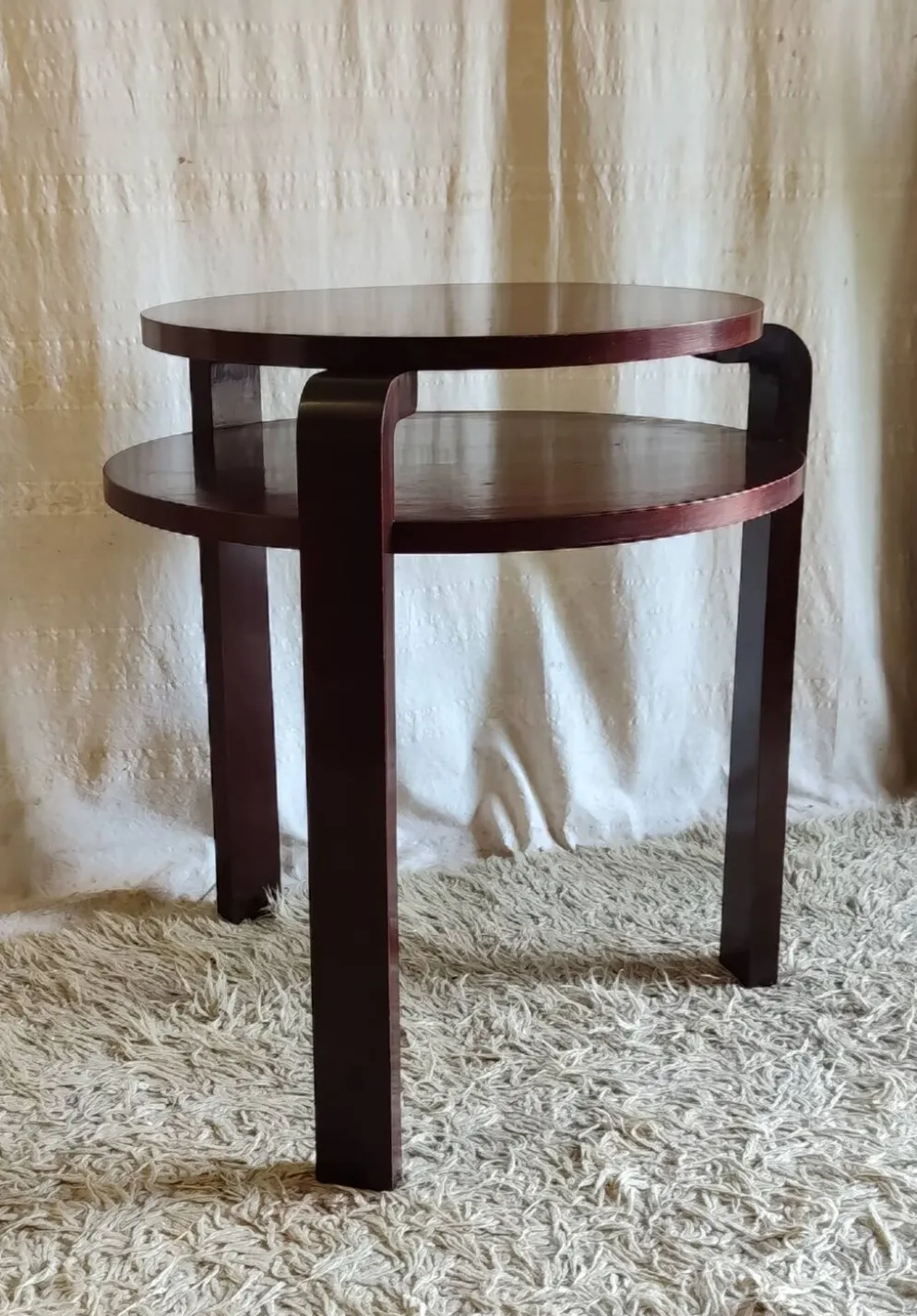 Table d'appoint Art-déco en bois massif - mid.XXeme