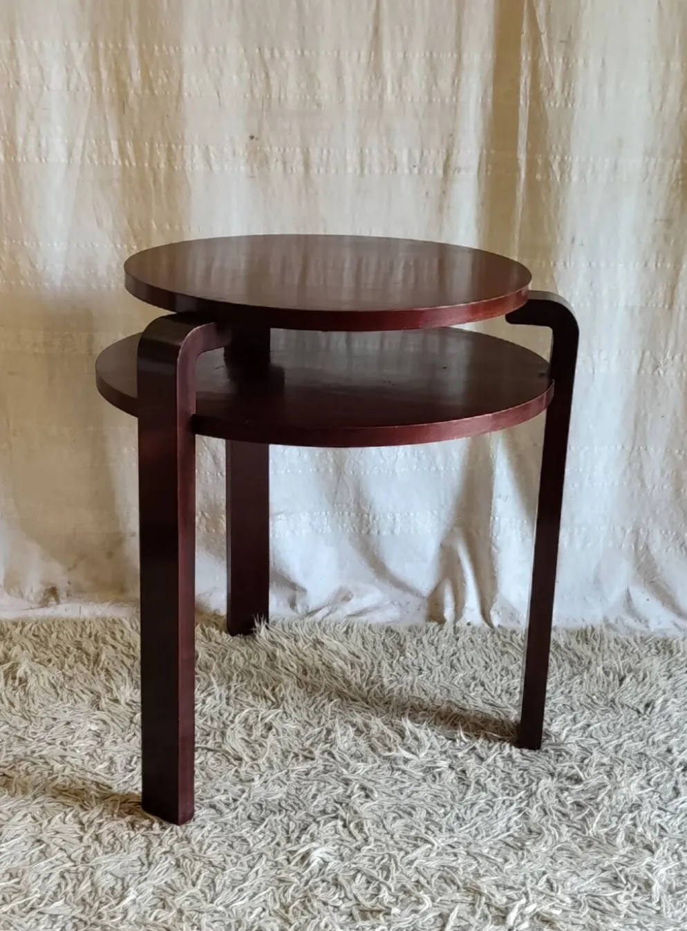 Table d'appoint Art-déco en bois massif - mid.XXeme