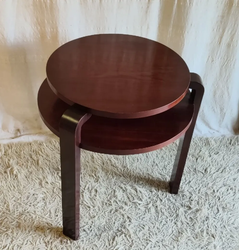 Table d'appoint Art-déco en bois massif - mid.XXeme