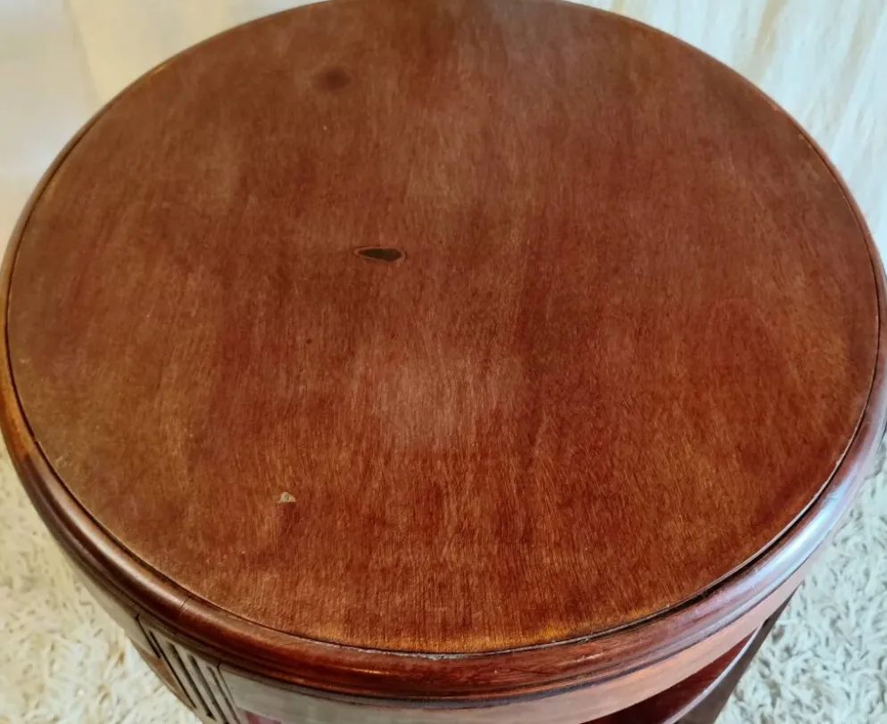 Table d'appoint Art-déco en bois massif - années 40/50
