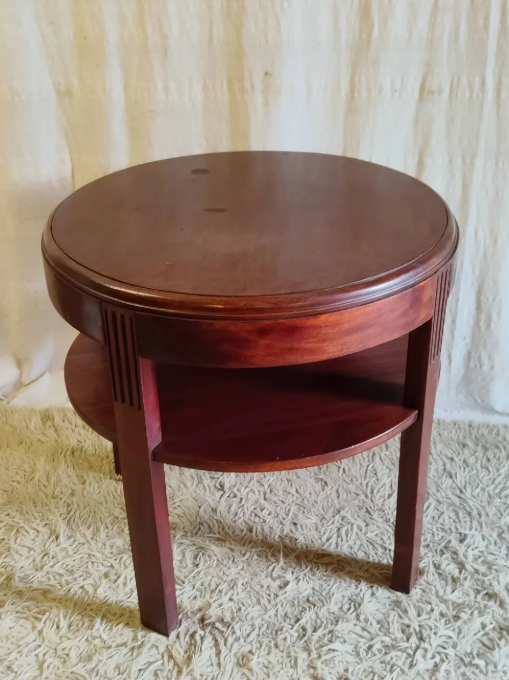 Table d'appoint Art-déco en bois massif - années 40/50