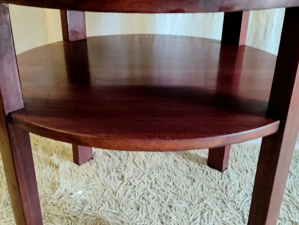 Table d'appoint Art-déco en bois massif - années 40/50