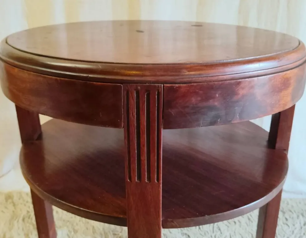 Table d'appoint Art-déco en bois massif - années 40/50