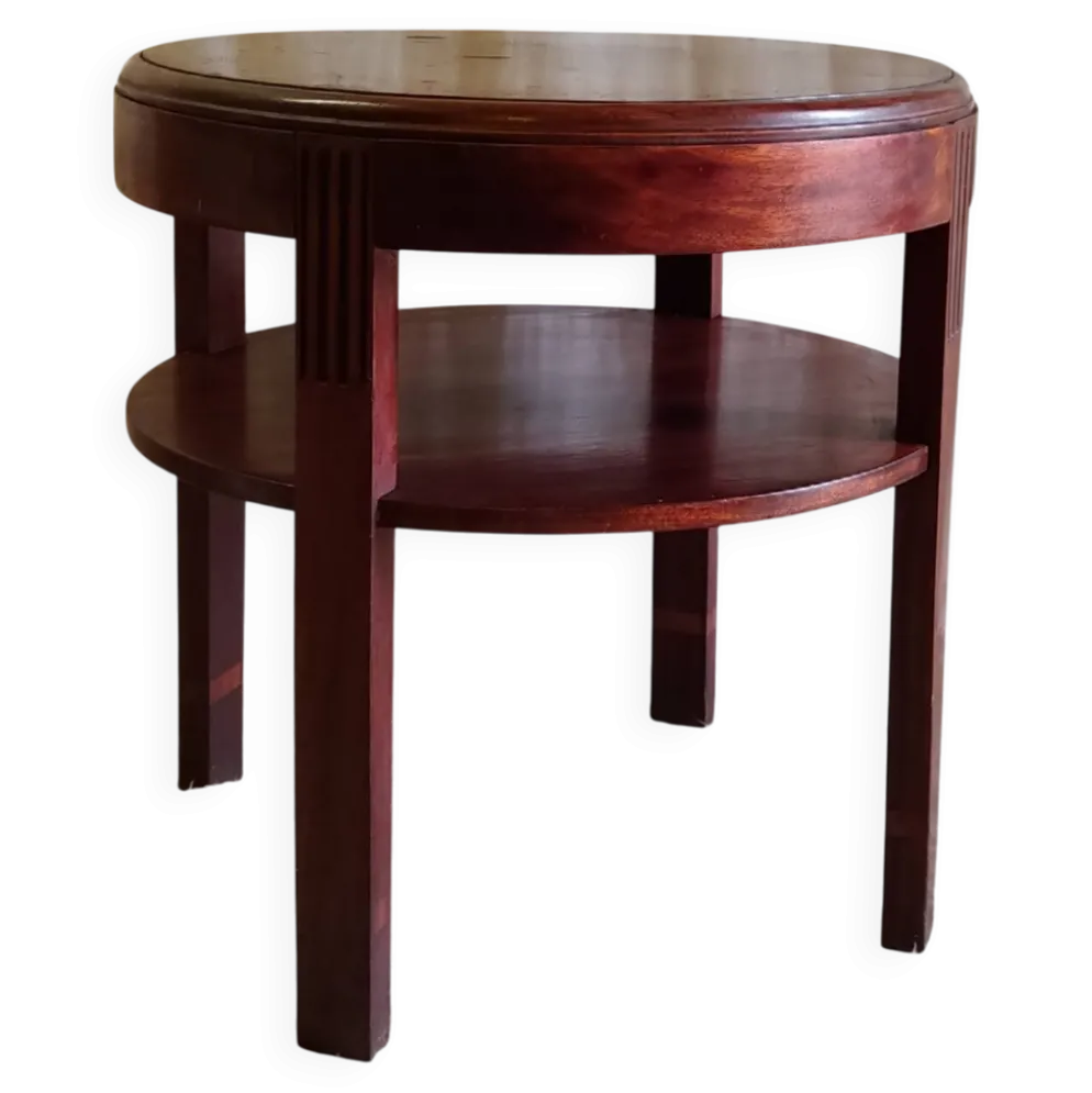 Table d'appoint Art-déco en bois massif - années 40/50