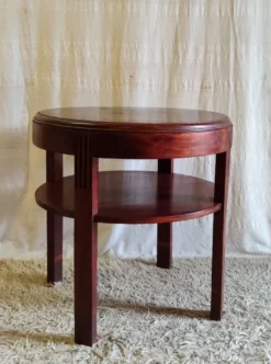 Table d'appoint Art-déco en bois massif - années 40/50