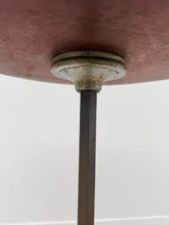 Table d'appoint art déco en noyer, laiton et aluminium, France 1930