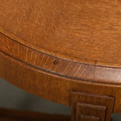 Table d'appoint Art Déco néerlandaise de l'École d'Amsterdam en chêne massif et plaqué.