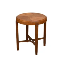 Table d'appoint Art Déco néerlandaise de l'École d'Amsterdam en chêne massif et plaqué.