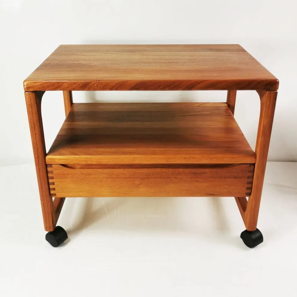 Table d'appoint, bar en teck, milieu du siècle, BR Mobler, conçu par Peter Brink, Danemark.