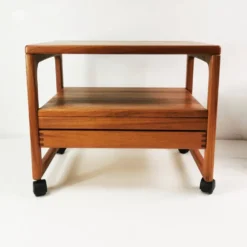 Table d'appoint, bar en teck, milieu du siècle, BR Mobler, conçu par Peter Brink, Danemark.