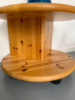 Table d’appoint bout de canapé X2 pin massif design années 70