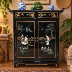 Table d'appoint chinoise vintage / cabinet / cabinet laqué / bohémien