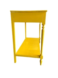 Table d'appoint/console vintage en bois jaune soleil