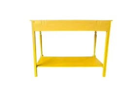 Table d'appoint/console vintage en bois jaune soleil
