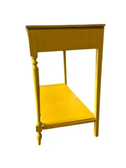 Table d'appoint/console vintage en bois jaune soleil