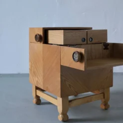 Table d'appoint de bar en chêne style années 60