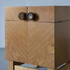 Table d'appoint de bar en chêne style années 60