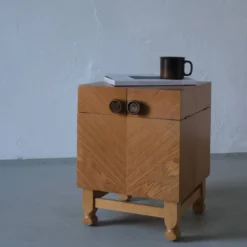Table d'appoint de bar en chêne style années 60