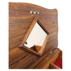 Table d'appoint de coiffeuse ancienne avec couvercle à charnières