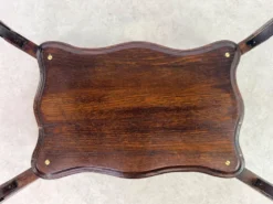 Table d'appoint de coiffeuse ancienne avec couvercle à charnières