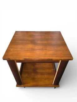 Table d’appoint / desserte Art déco en bois sur roulettes