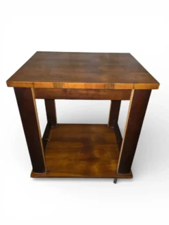 Table d’appoint / desserte Art déco en bois sur roulettes