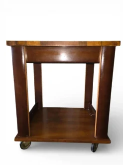 Table d’appoint / desserte Art déco en bois sur roulettes