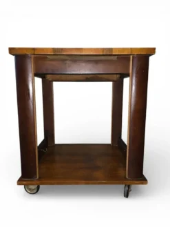 Table d’appoint / desserte Art déco en bois sur roulettes