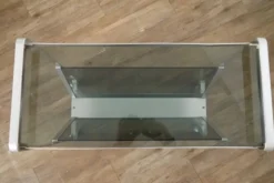 Table d'appoint en alu et verre 1970