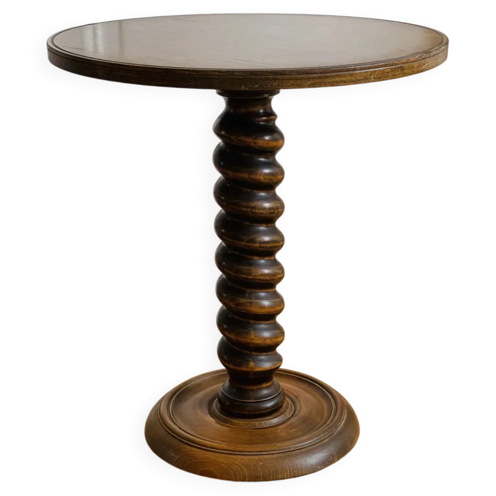 Table d’appoint en bois tourné