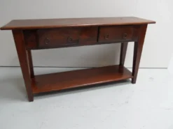 Table d'appoint en chêne ancien avec 2 tiroirs