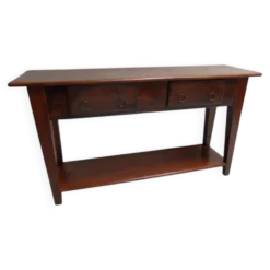 Table d'appoint en chêne ancien avec 2 tiroirs